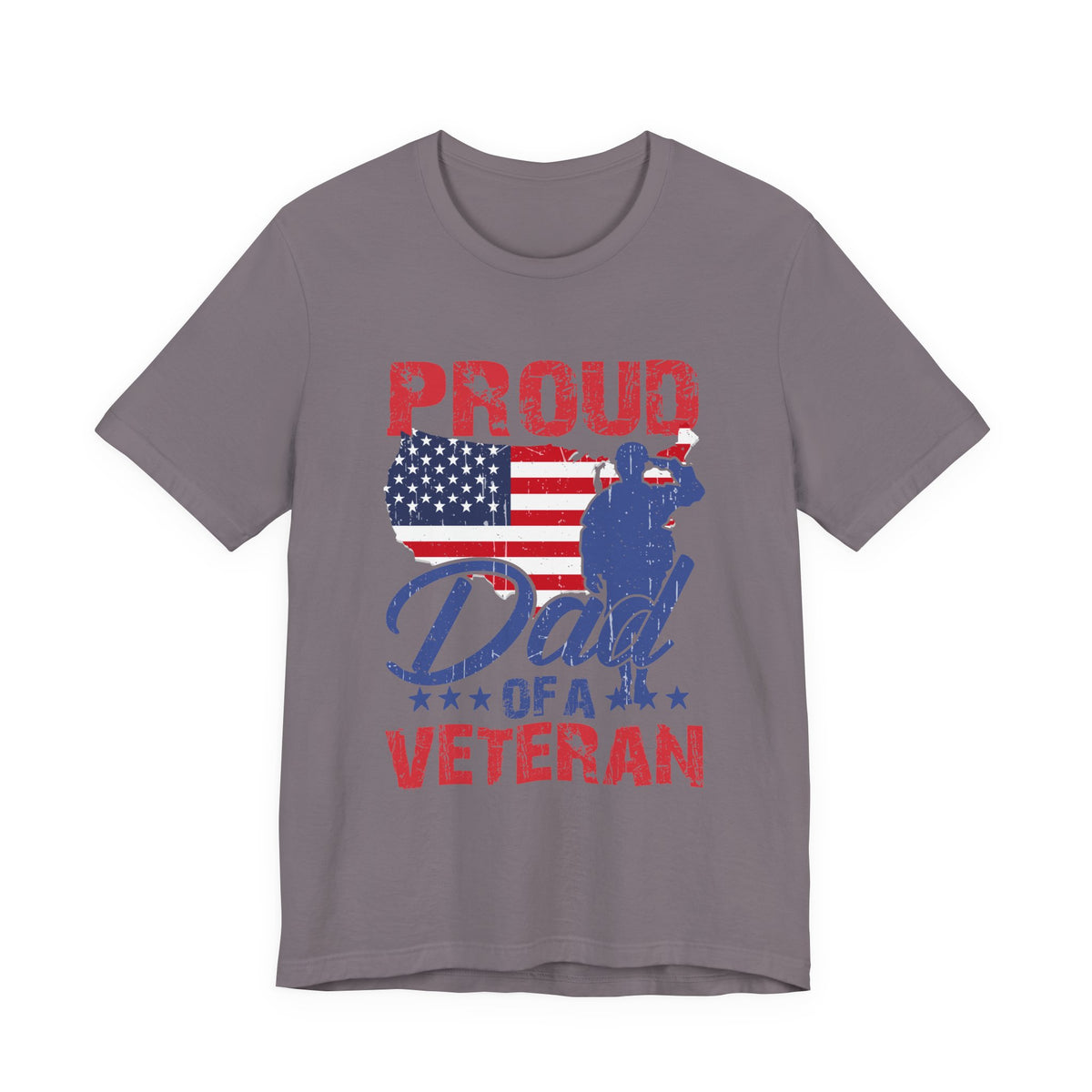 Proud Dad of a Veteran T-Shirt American Flag Veteran Dad Unisex Cotton Tee v9