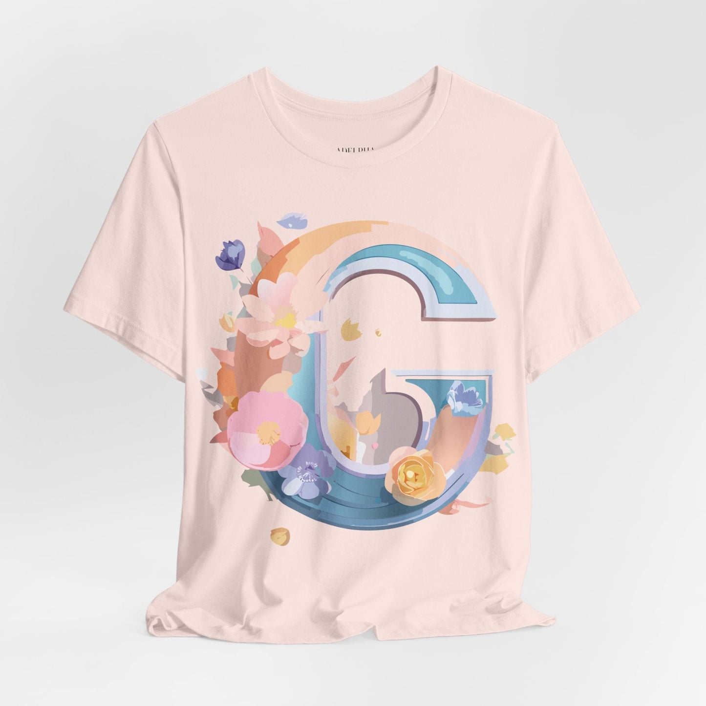 Letter G Graphic Tee Unisex Short Sleeve T Shirt by Adelpha Vintage Inspired Artwork