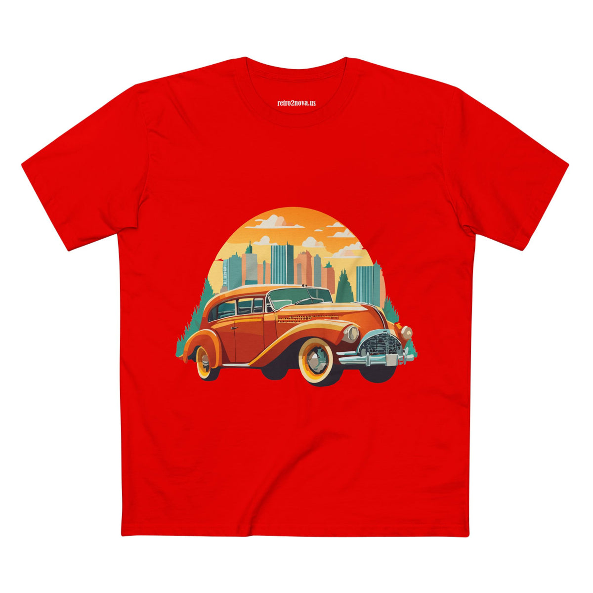 Retro Car Vintage Graphic Tee Staple Unisex 100 Cotton Tee Shirt - RC-19