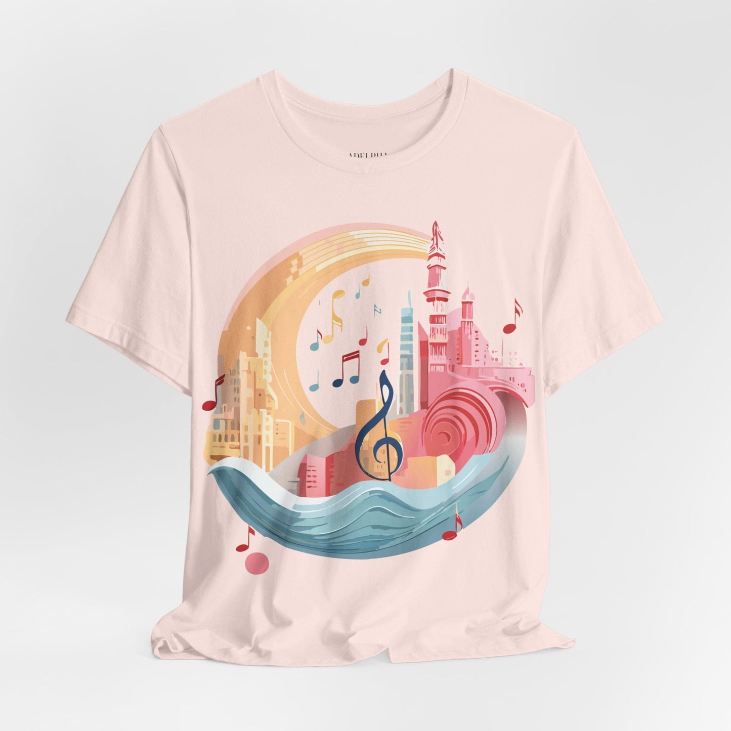 Music Graphic T Shirt Unisex Jersey Short Sleeve Art Design by Adelpha Vintage Inspired Tee