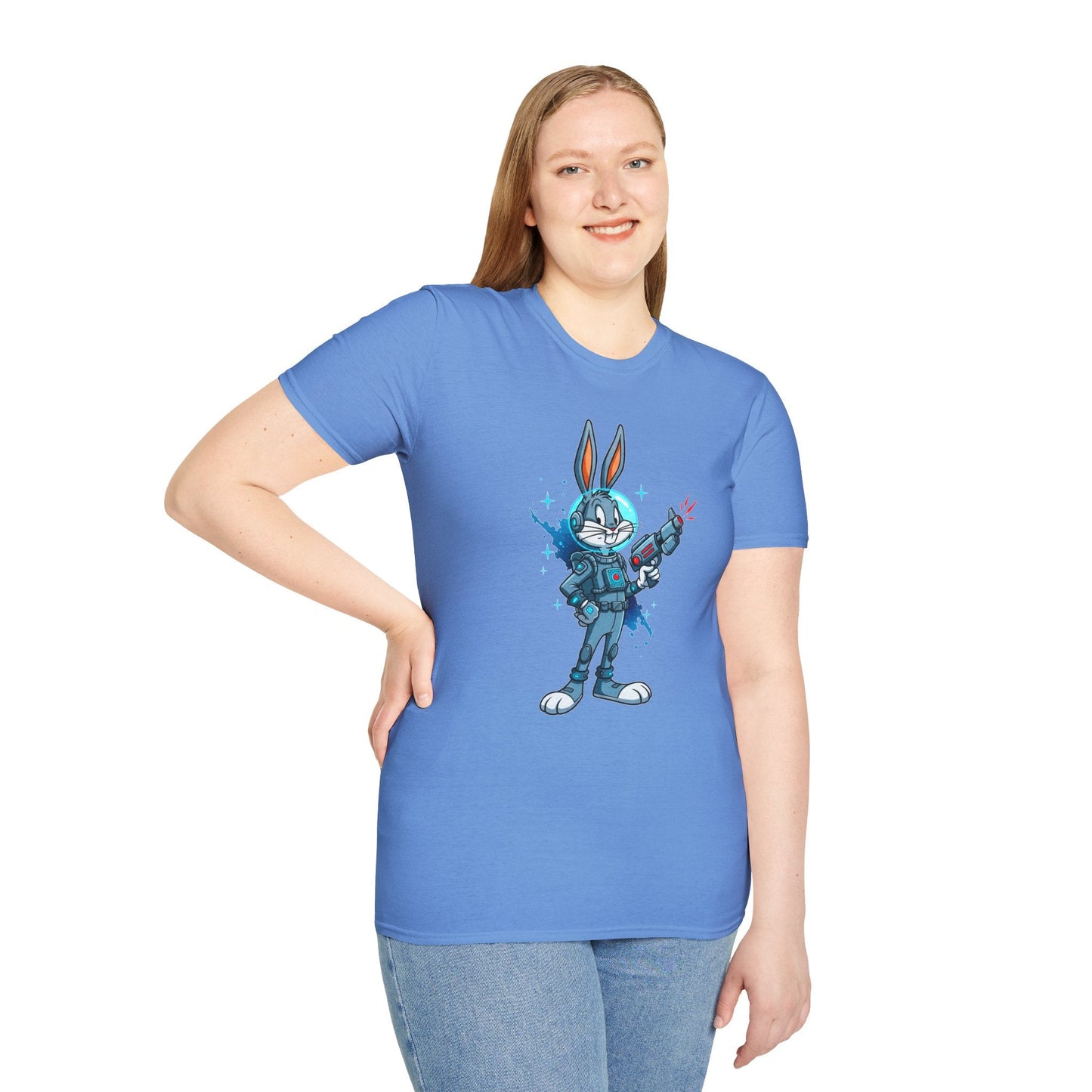 Bugs Bunny Shirt Unisex Gildan Softstyle 64000 Cartoon Tee 100 Percent Ring Spun Cotton