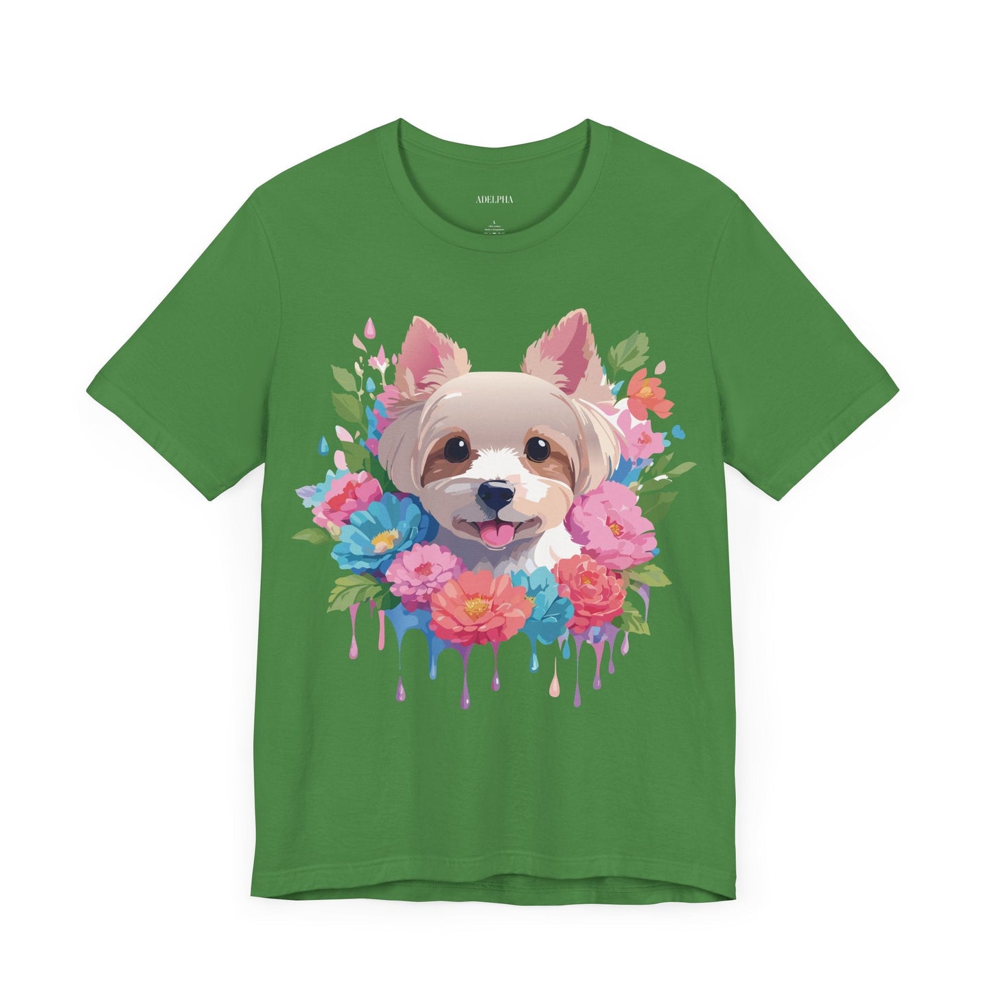 Unisex Graphic T Shirt With Original Adelpha Artwork Vintage Inspired Dog Design