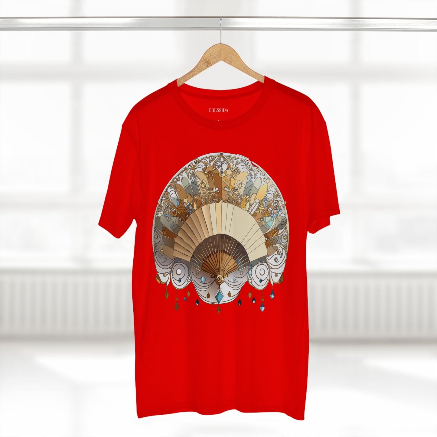 Antique Fan Graphic Design T-Shirt Unisex 100 Cotton Floral Carnival Artwork Tee 11