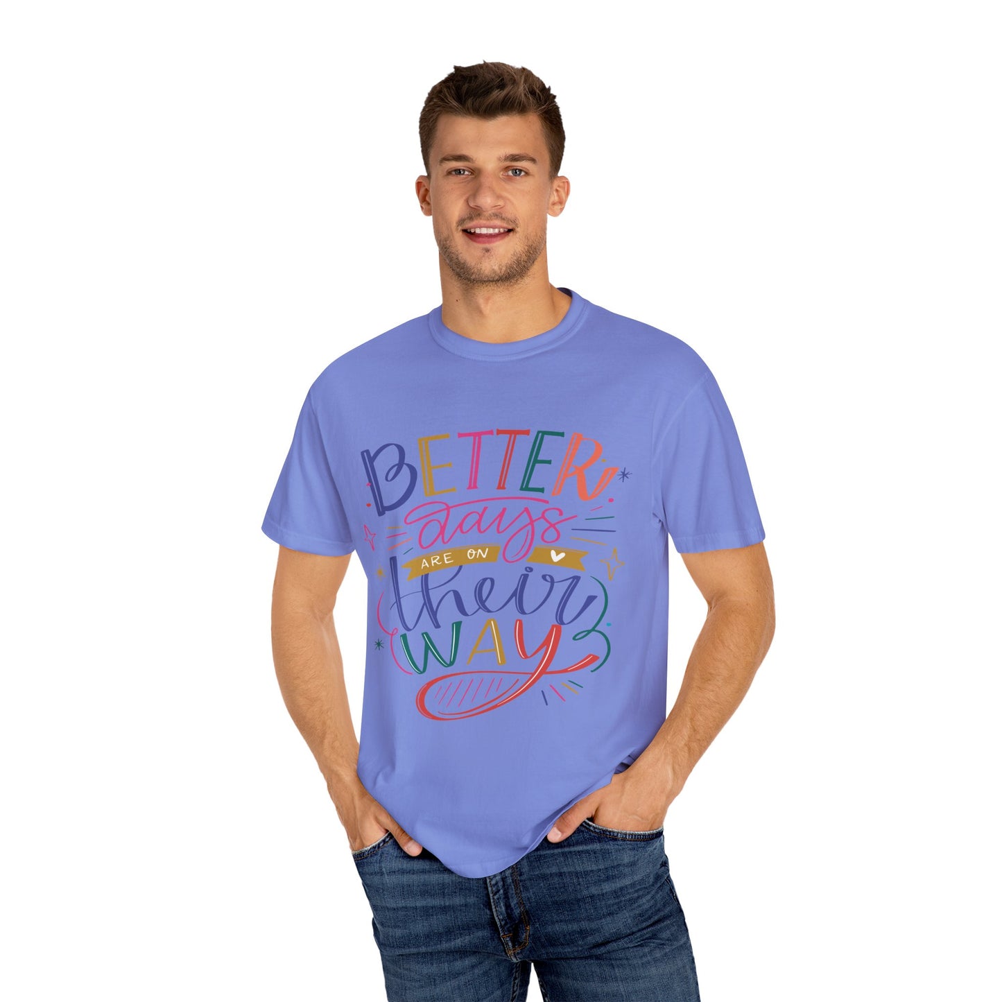 T-shirt unisexe avec design artistique et imprimé de citations positives