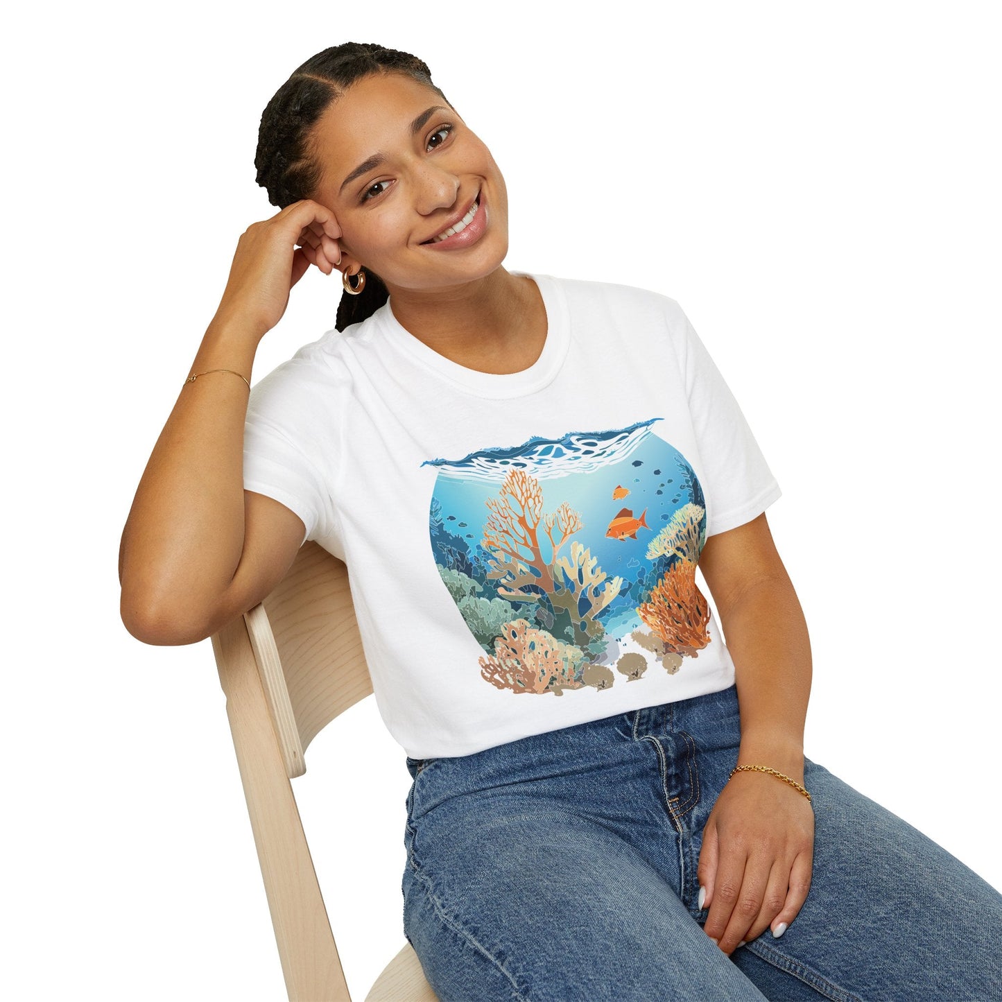 Ocean Tee Shirt Unisex Gildan Softstyle Cotton Tee Shirt 64000 Lightweight Breathable Comfort