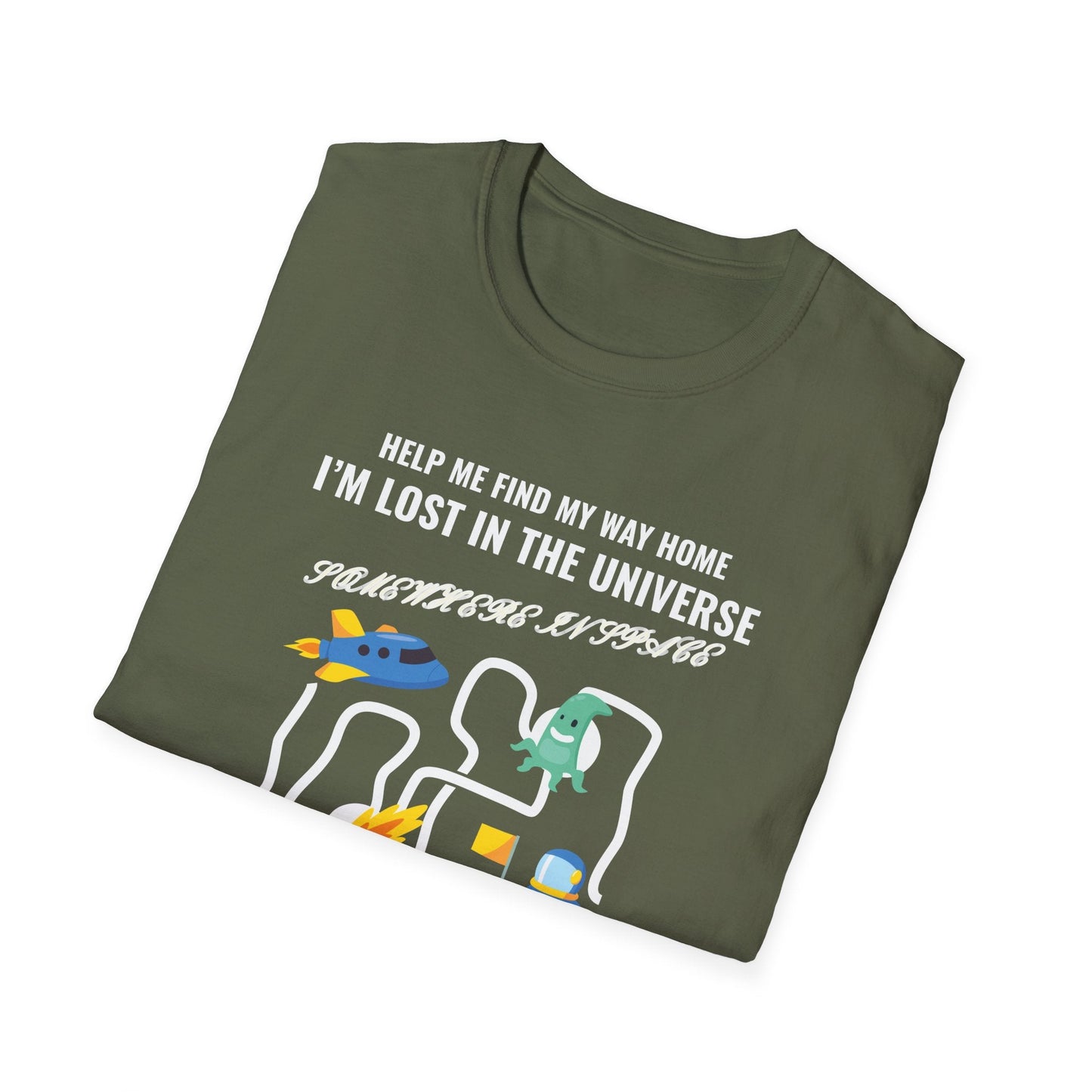Lost in the Universe TShirt Unisex Cotton Cute Space Maze Graphic Tee