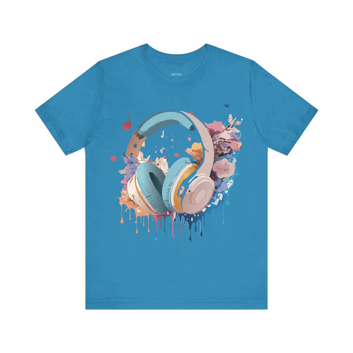 Music Graphic Unisex 100 Cotton Vintage Art with Musical Elements Tee 1