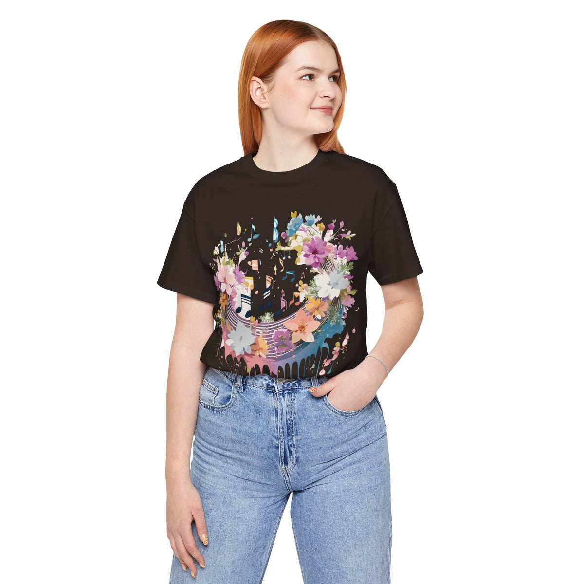 Music Graphic Unisex Cotton Bella+Canvas Tee with Art Design n152