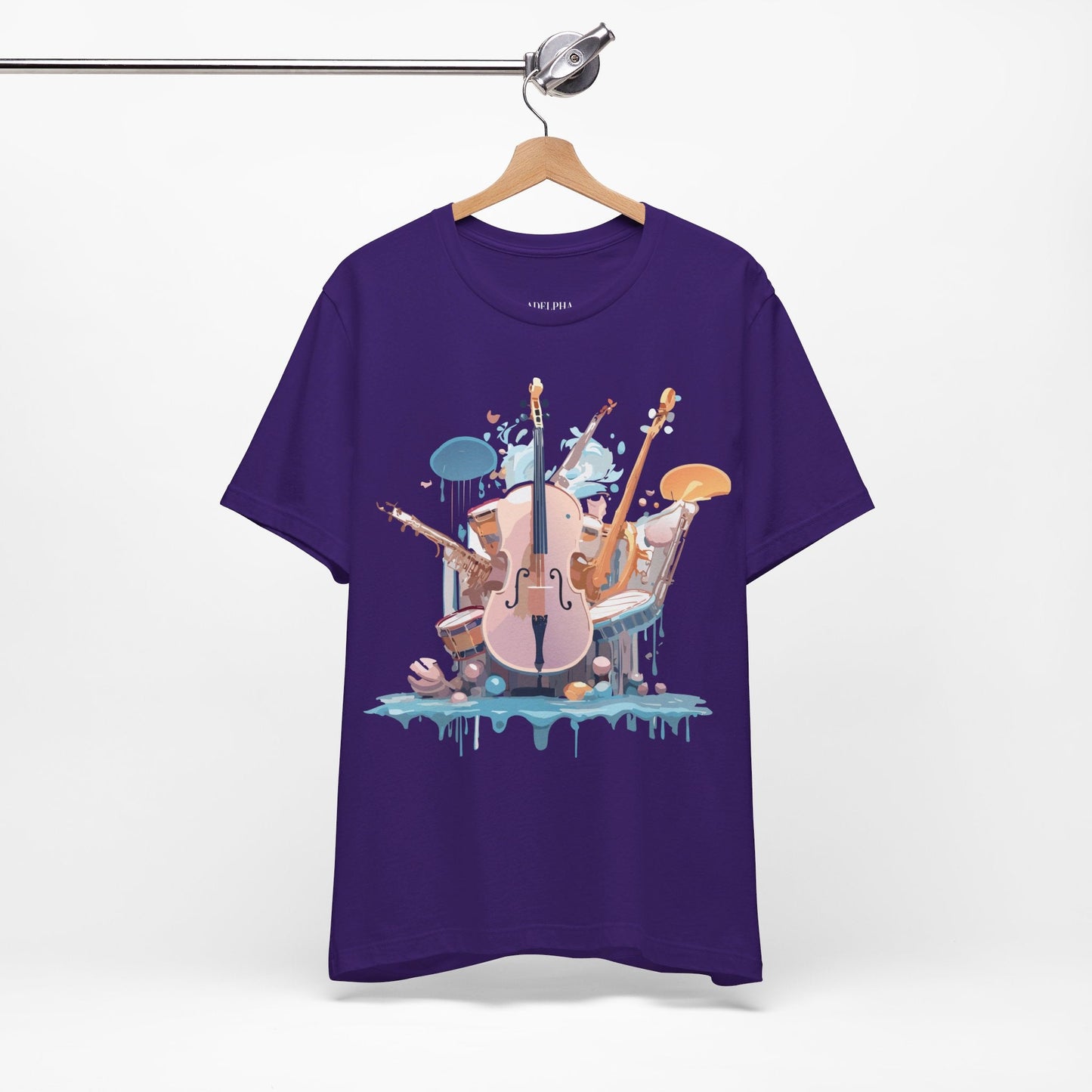 Music Graphic Unisex 100 Cotton Vintage Art with Musical Elements Tee 81