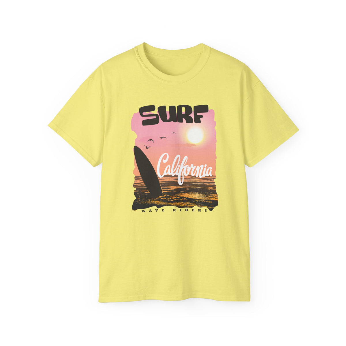 Surf California Tee | Sunset Sailboard Ocean Retro Beach Graphic