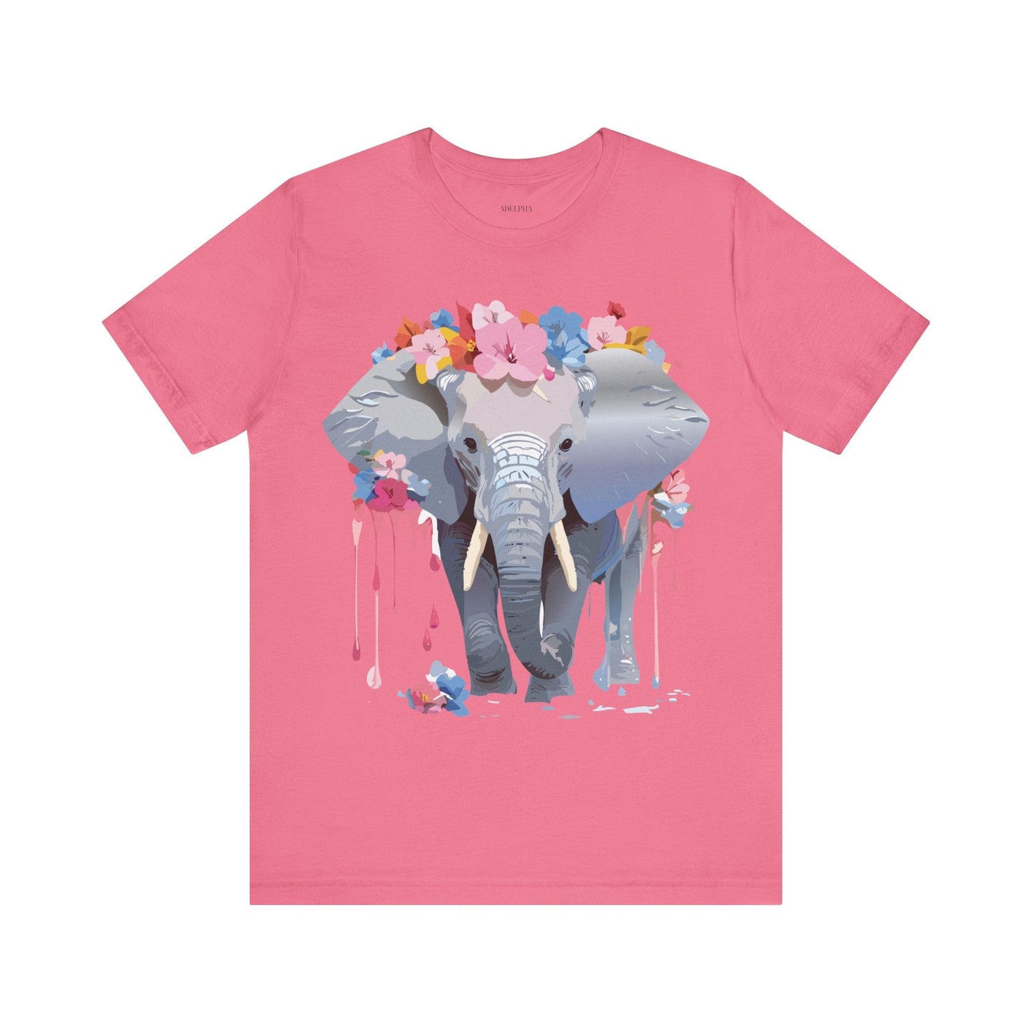Elephant Graphic Tee Unisex Short Sleeve Jersey With Vintage Inspired Adelpha Artwork