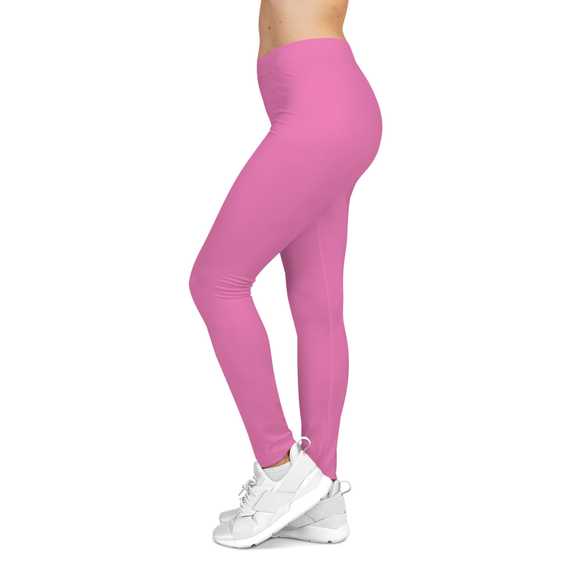 Pink Carnation Color Women's Poly-Span Casual Leggings XS-2XL