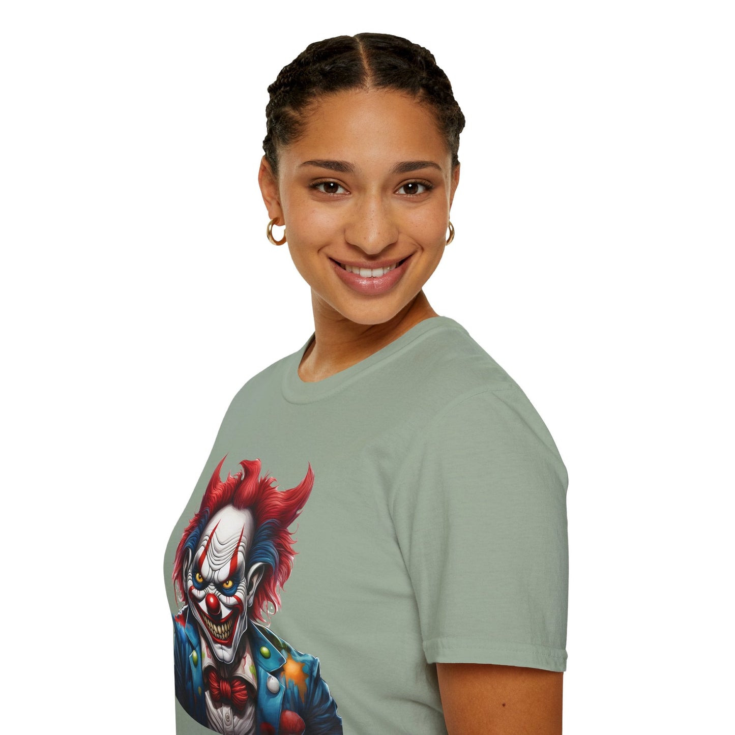 Unisex Clown Shirt With Funny Man Circus Print Tee Gildan Softstyle 64000 Classic Comfort Wear