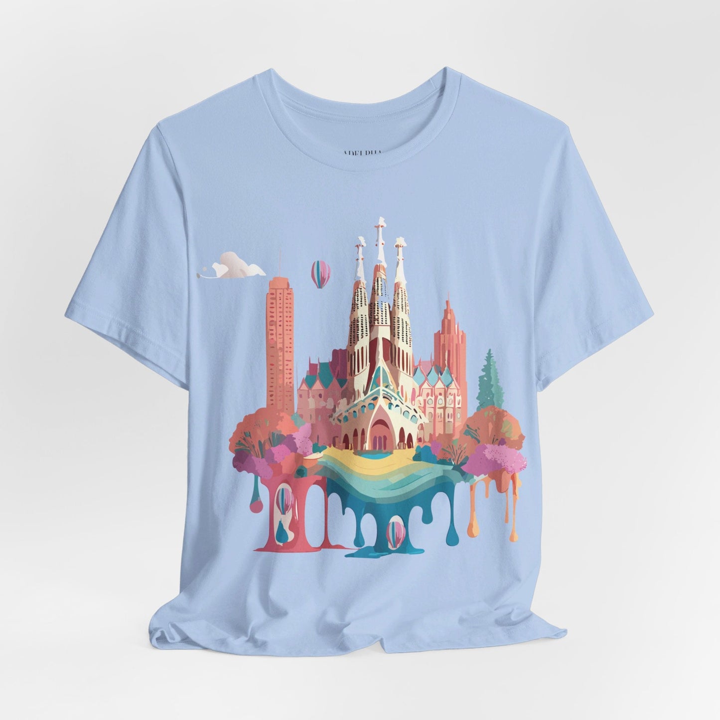 Adelpha Graphic Tee Barcelona Style Unisex Jersey Short Sleeve Vintage Inspired Shirt Casual Wear