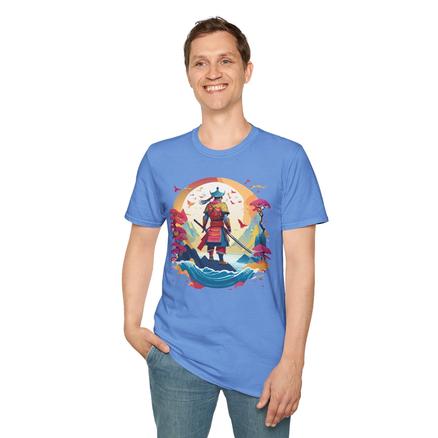 Samurai Shirt Unisex Tee Made With 100 Percent Ring Spun Cotton Soft Durable Comfort Gildan 64000