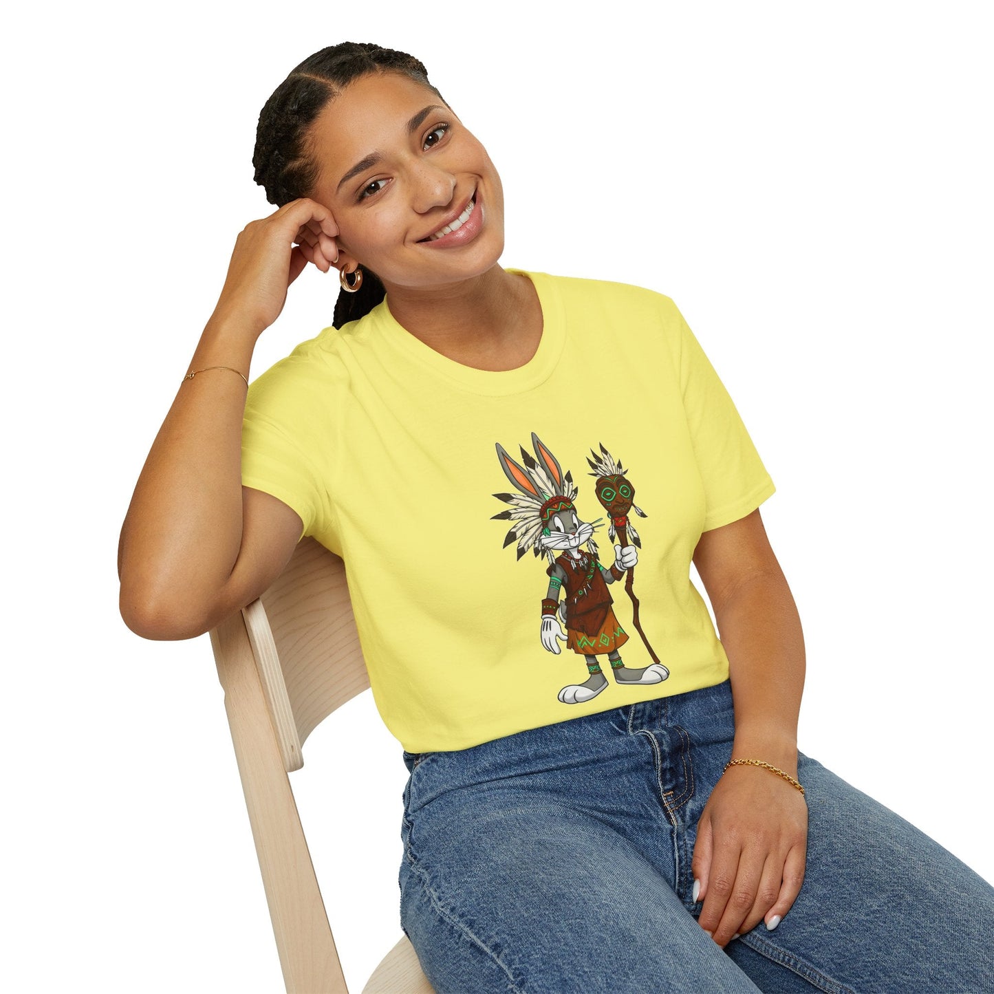 Bugs Bunny T Shirt Unisex Cartoon Character Design Gildan Softstyle 64000 Tee All Sizes