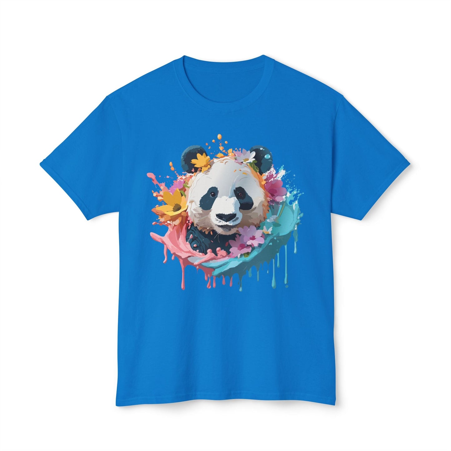 Unisex Panda T Shirt With Art Print Vintage Panda Floral Tees Panda Art Design Shirt USA Made