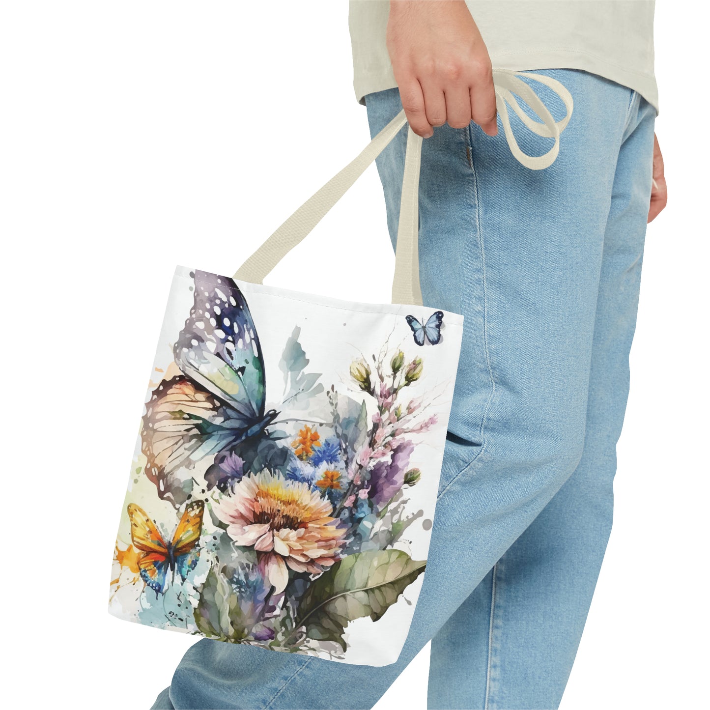 Canvas Bag with Butterfly Prints