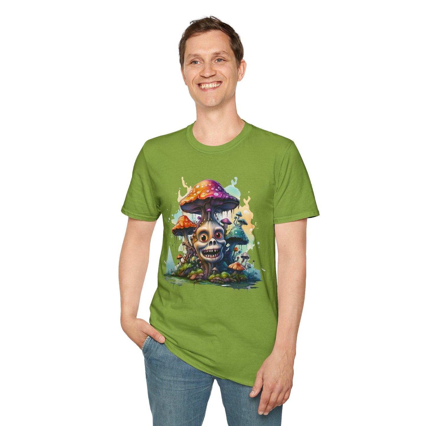 Mashroom Tee Shirt Unisex Graphic Mashroom Tee Fun Fungus Design Softstyle 64000