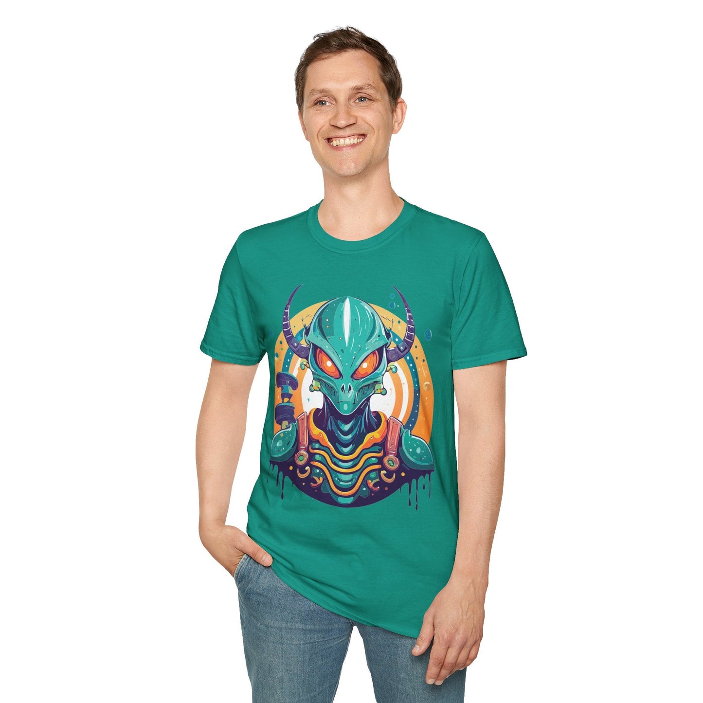 Alien T Shirt Cosmos Shirt Unisex Softstyle Tee 100 Percent Ring Spun Cotton Short Sleeve