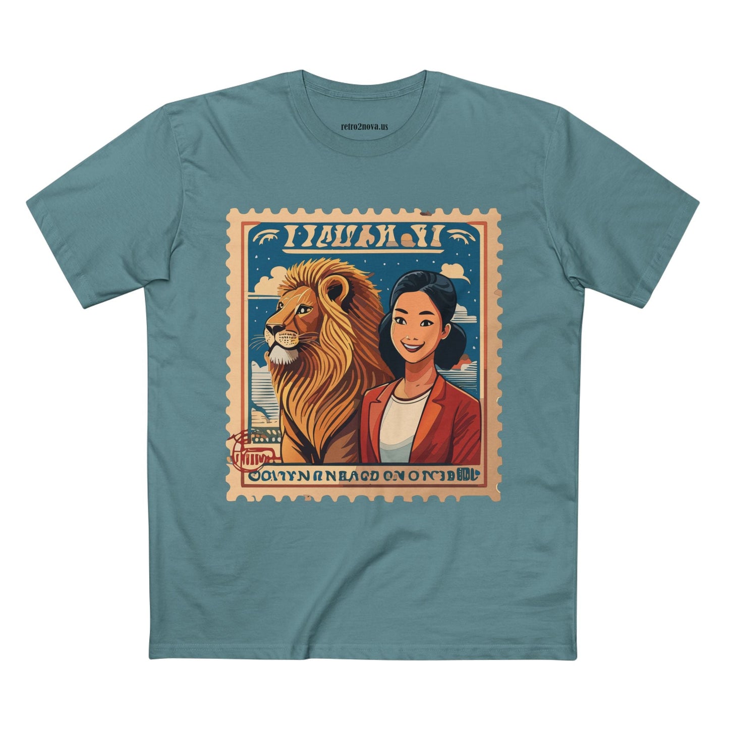 Postage Stamp Shirt PS32 Unisex Premium Cotton Tee With Original Art Design Retro2Nova