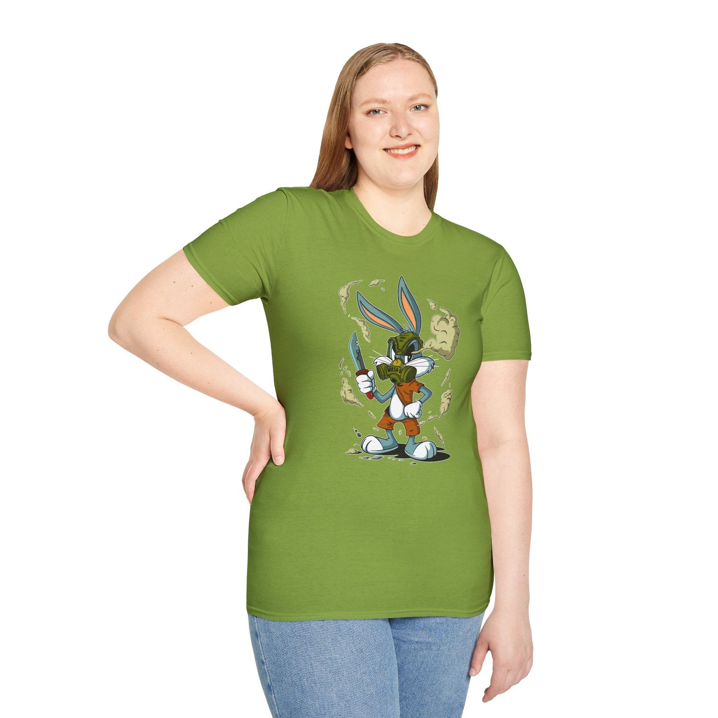 Bugs Bunny T Shirt Unisex Cartoon Graphic Tee Softstyle Gildan 64000 Short Sleeve