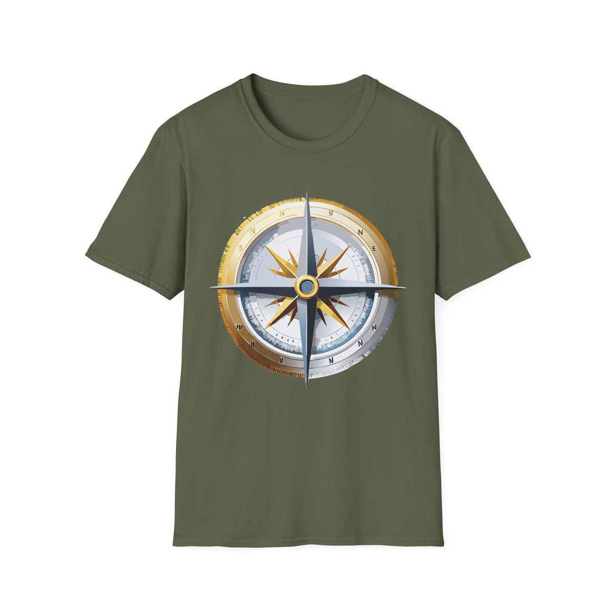 Nautical Compass T-Shirt | Vintage Compass Tee, Explorer Graphic Design Unisex 100 Cotton Gildan T-Shirt