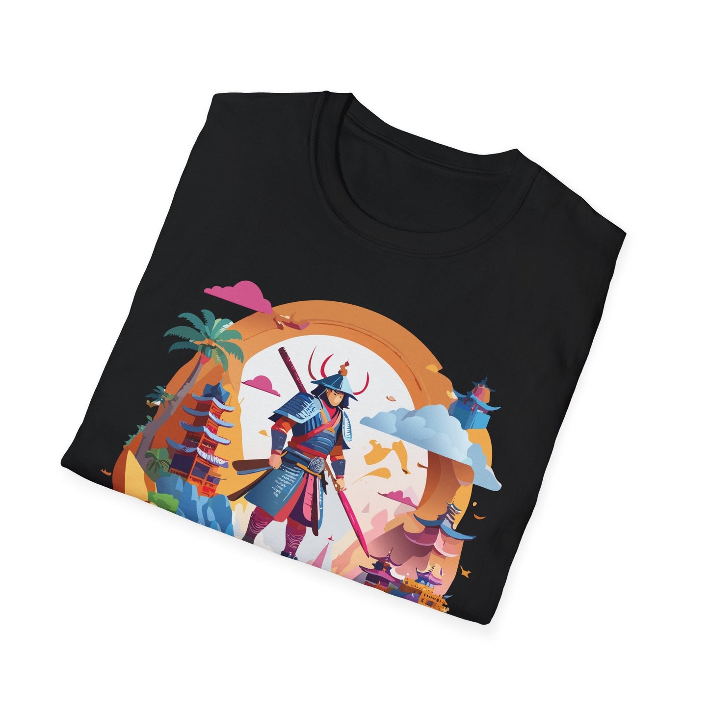 Samurai T Shirt Unisex Gildan Softstyle 64000 100 Percent Ring Spun Cotton Lightweight Tee