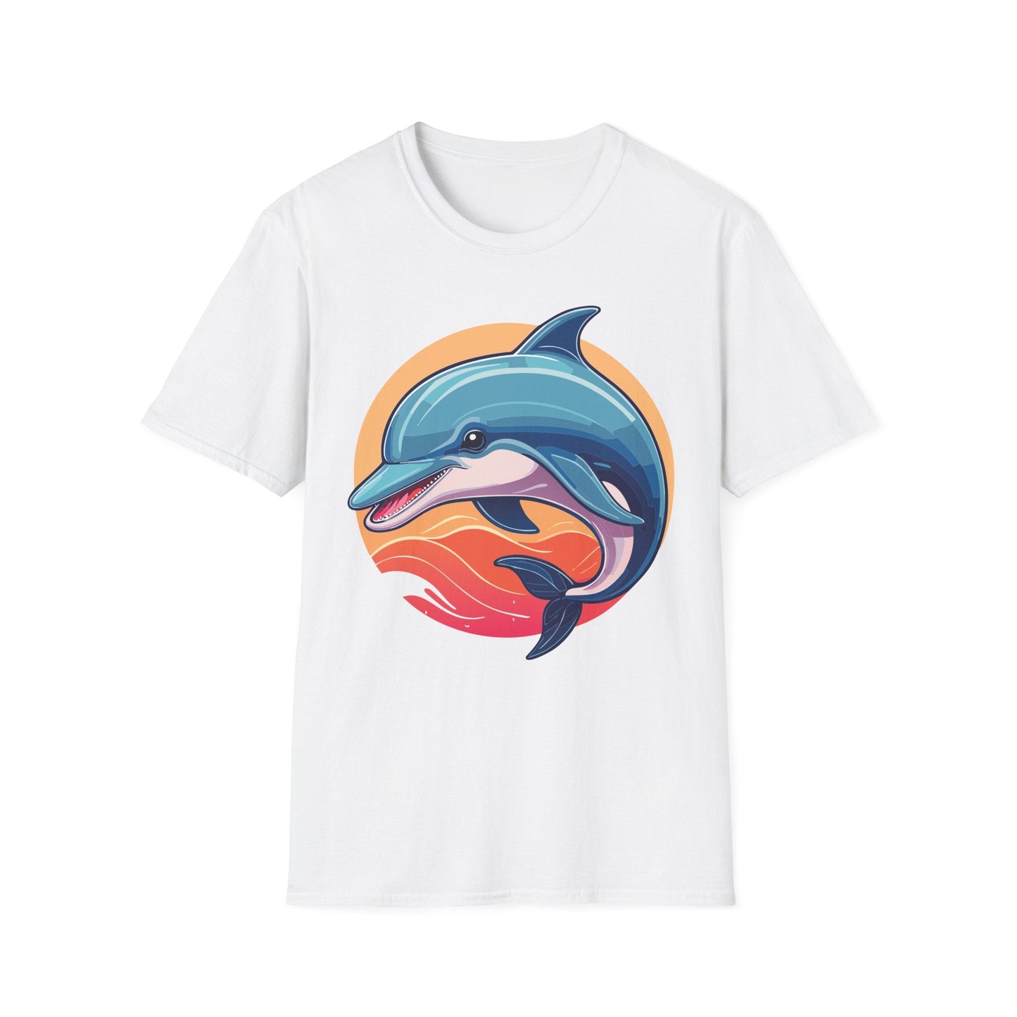 Unisex Dolphin Shirt Gildan Softstyle 64000 Tee 100 Percent Ring Spun Cotton Breathable Comfort