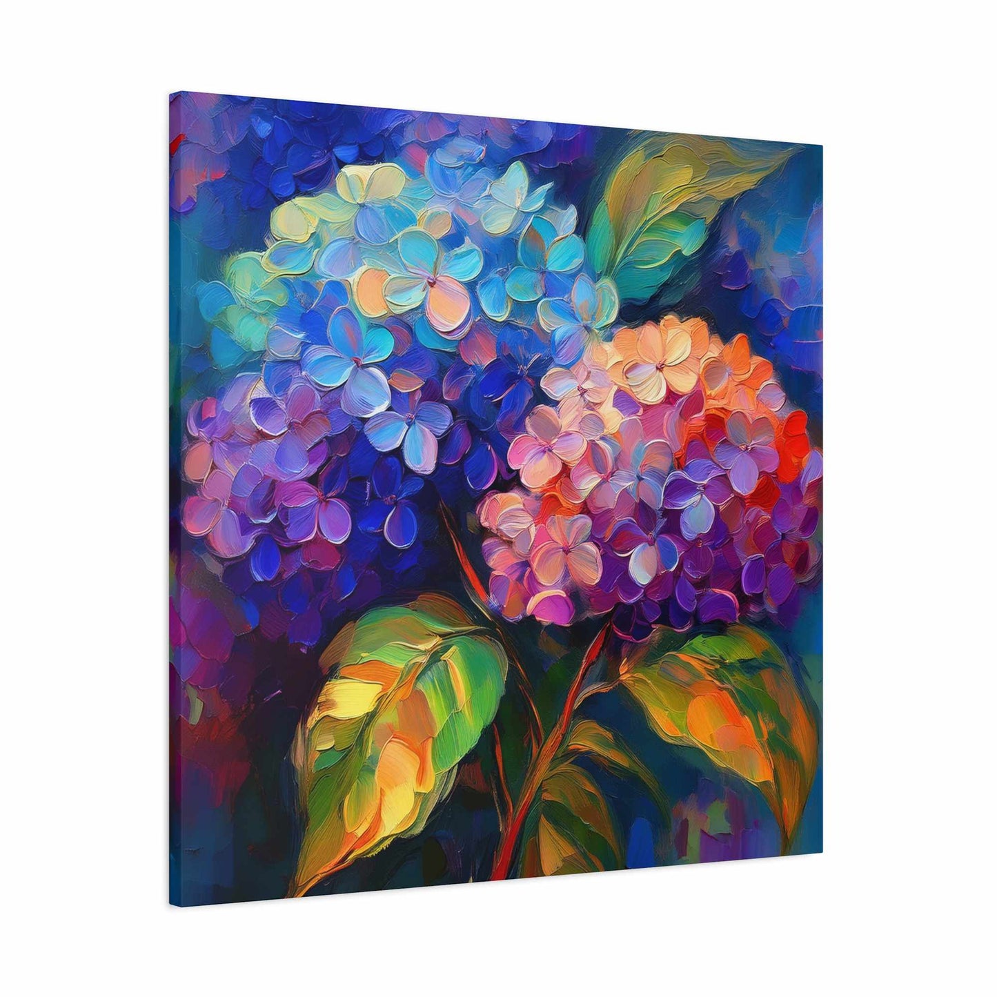 Hydrangeas Print Canvas, Flowers Oil Paint Print 20x20, 24x24, 30x30, 32x32, 36x36, Floral Art Design Print Non-Frame MC-29