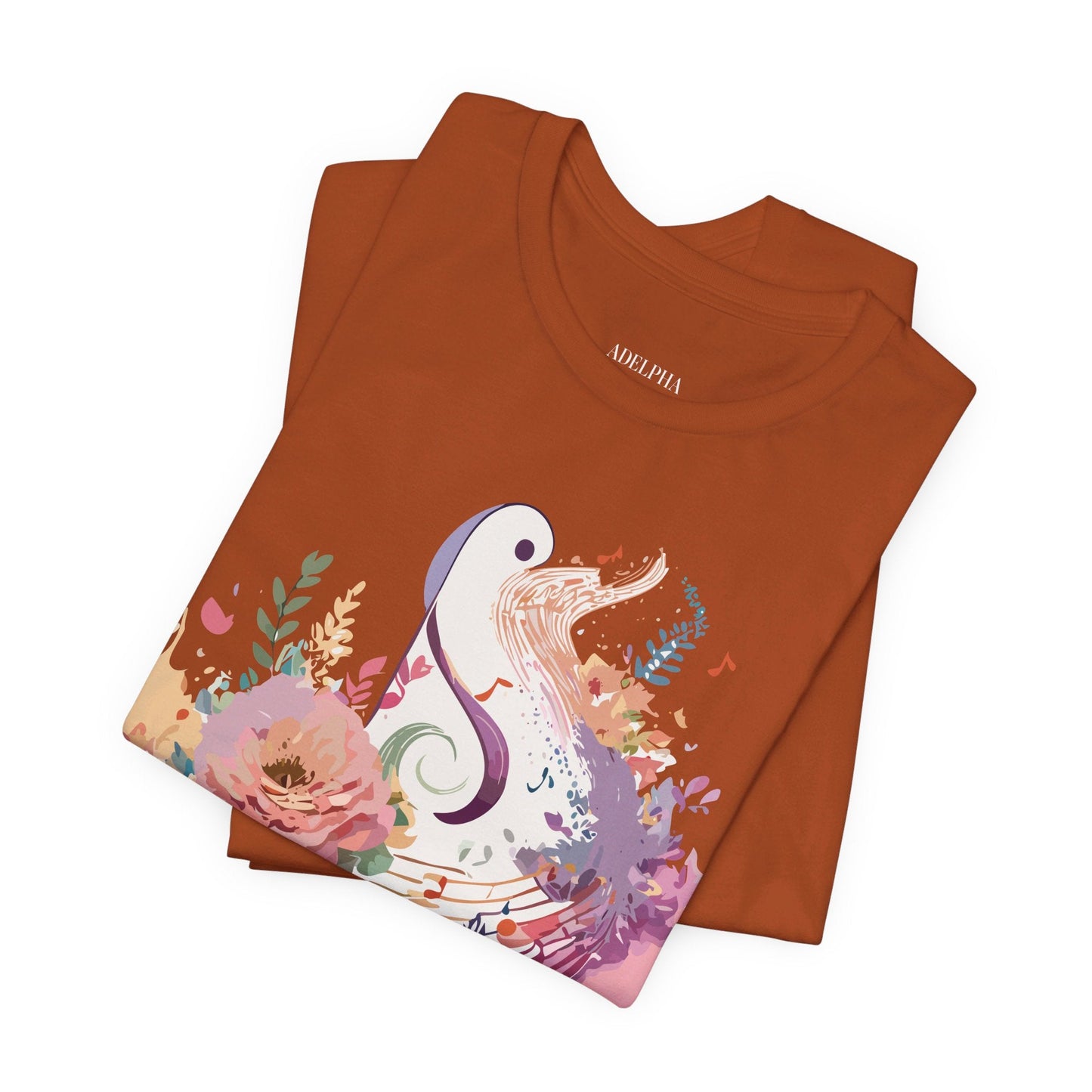 Adelpha Graphic Tee Unisex Short Sleeve Vintage Inspired Artwork Music Theme T Shirt