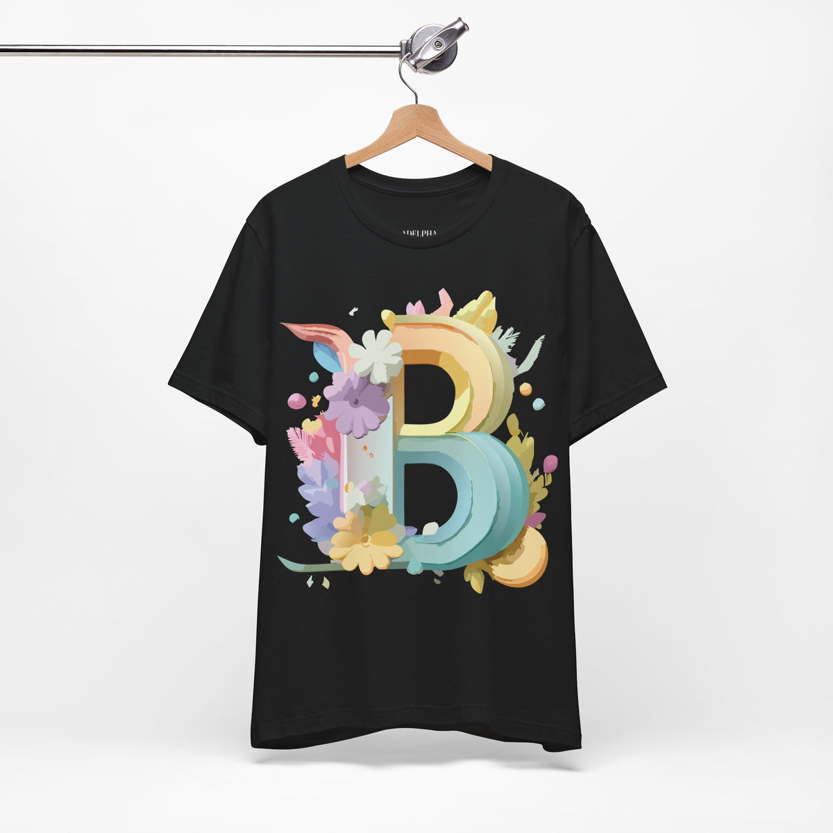 Letter B Graphic Unisex Cotton Bella+Canvas Tee with Art Letter Design