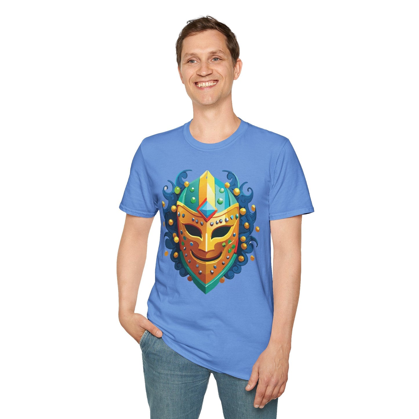 Mask Graphic Unisex Cotton Masquerade Design Artwork Tee 11