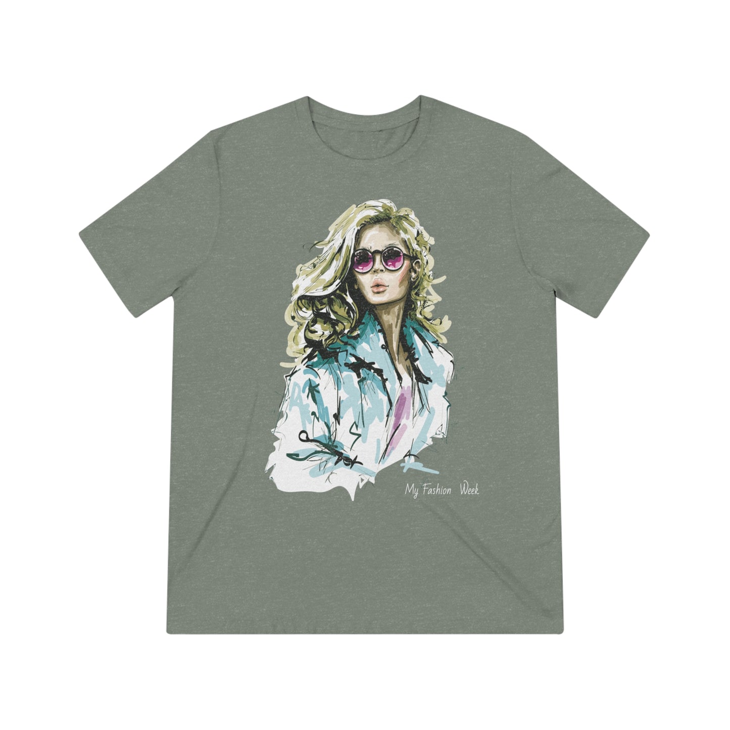 Tri-blend Tee Shirt with Art Design