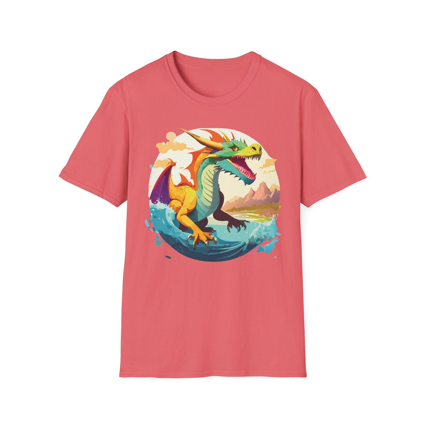 Dragon T Shirt Unisex Animal Print Dragon Shirt Gildan Softstyle Cotton Tee 64000