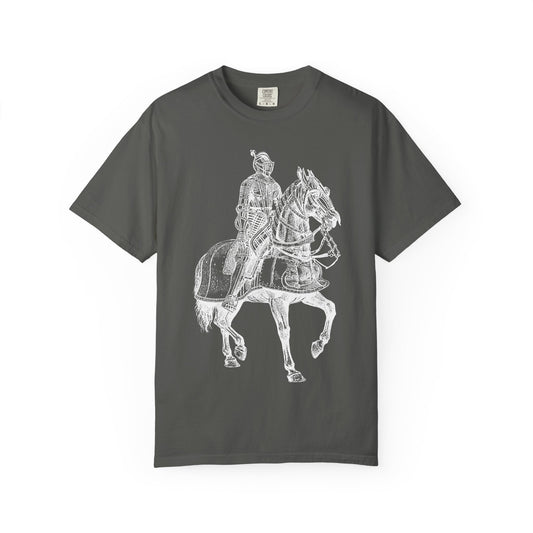 Camiseta unisex con caballero con armadura