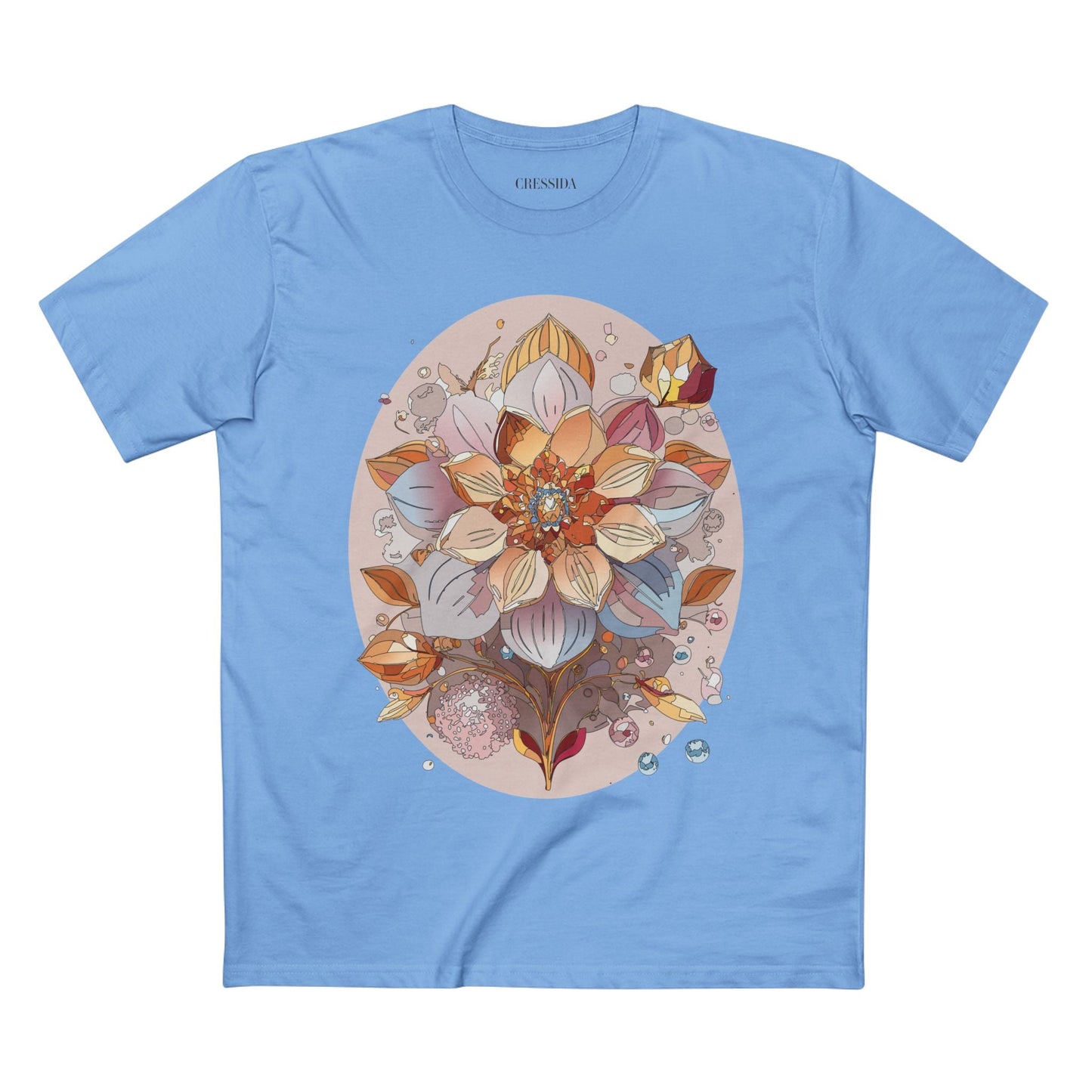 Floral Graphic T-Shirt Unisex 100 Cotton Art Design with Antique Flowers Tee 24