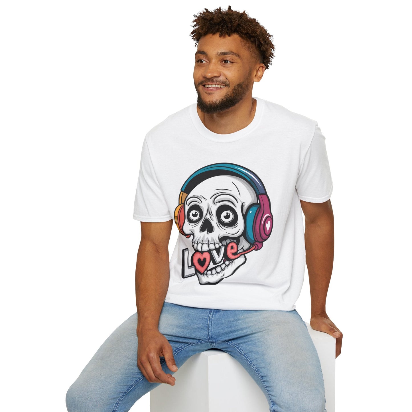 Skull Tee Shirt Unisex Skeleton Shirt With Skull Artwork Gildan Softstyle Cotton Tee