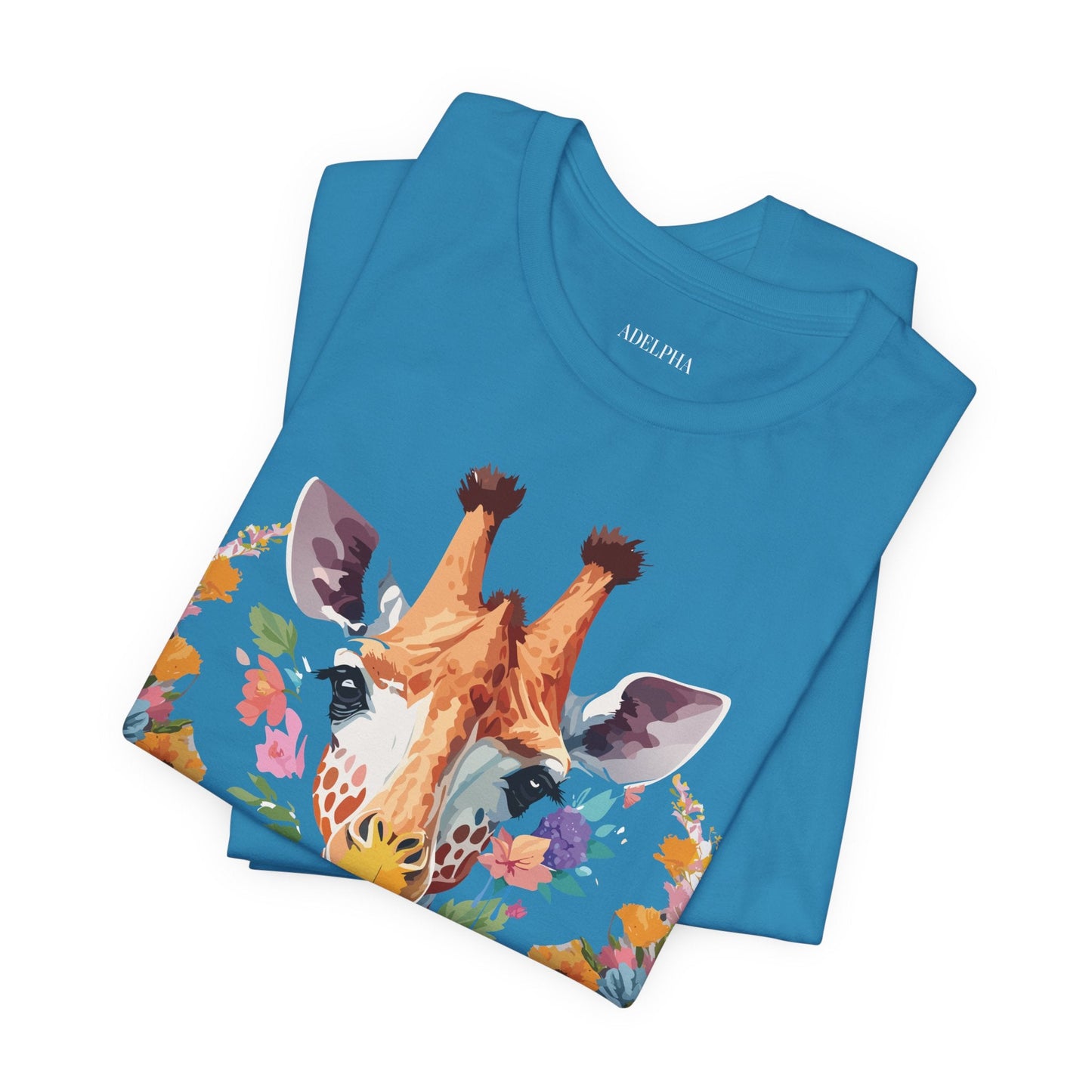 Giraffe Graphic Tee By Adelpha Unisex Short Sleeve Vintage Inspired Art Shirt Premium Quality
