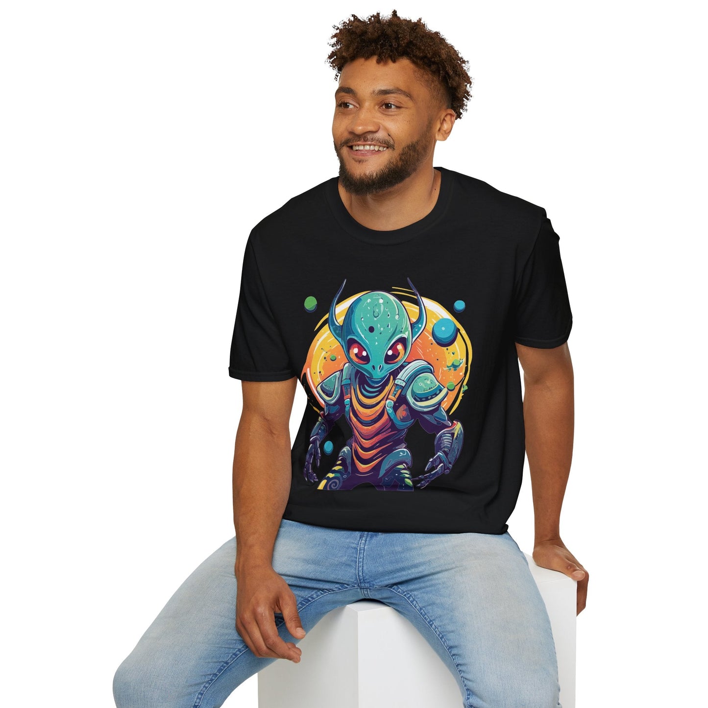 Alien Cosmos Shirt Unisex Softstyle Tee With Alien Art Design Space Theme Graphic Tee