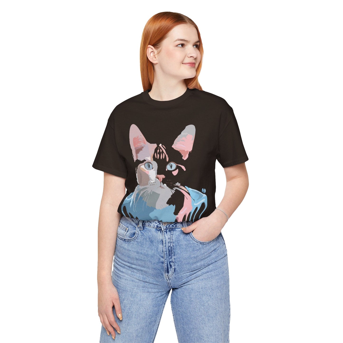 Cat Graphic T Shirt Unisex Short Sleeve Tee Vintage Inspired Artwork Adelpha