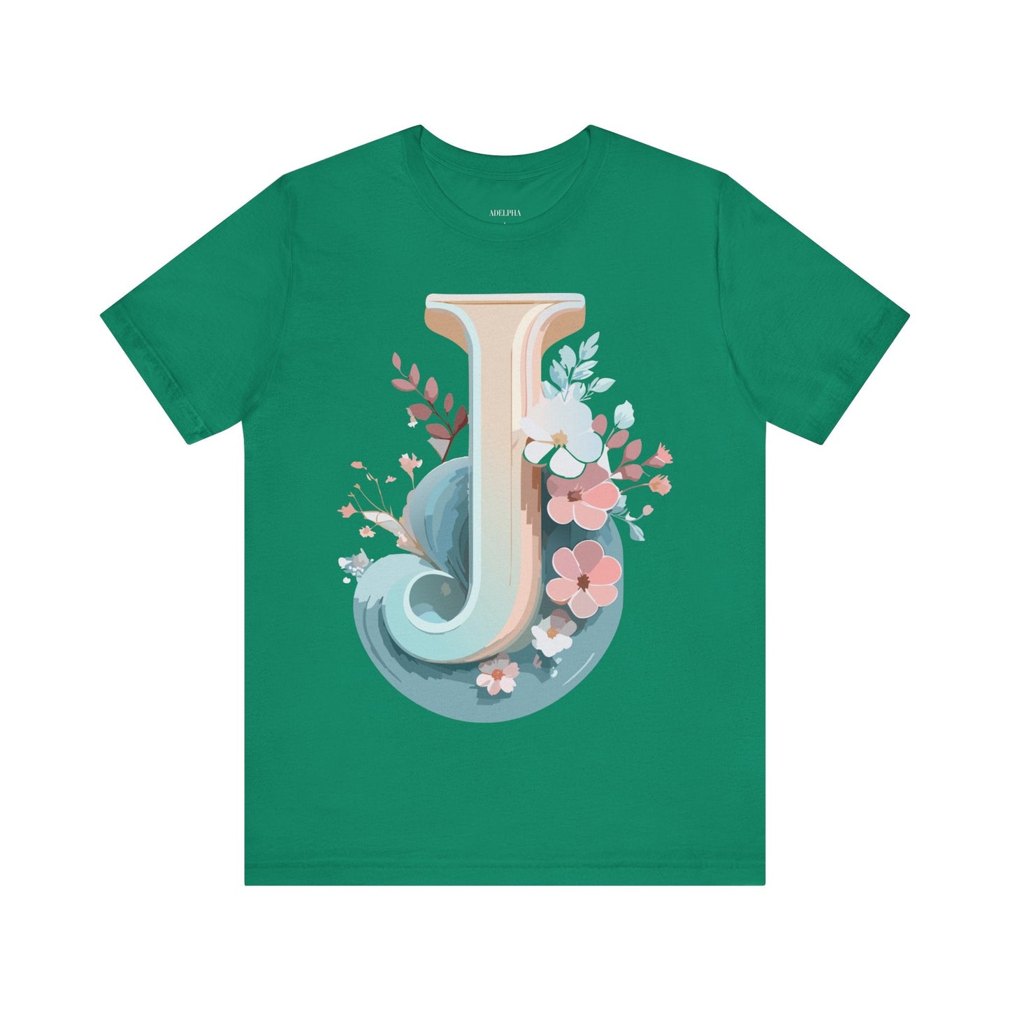 Letter J Shirt Graphic Unisex Tee With Original Vintage Inspired Artwork By Adelpha