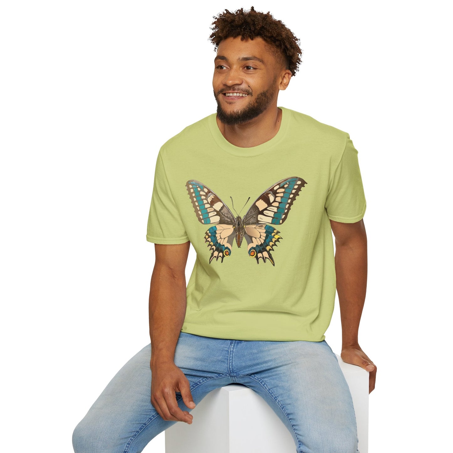 Unisex Butterfly T Shirt Softstyle 64000 Ring Spun Cotton Lightweight Tee Breathable Everyday Comfort