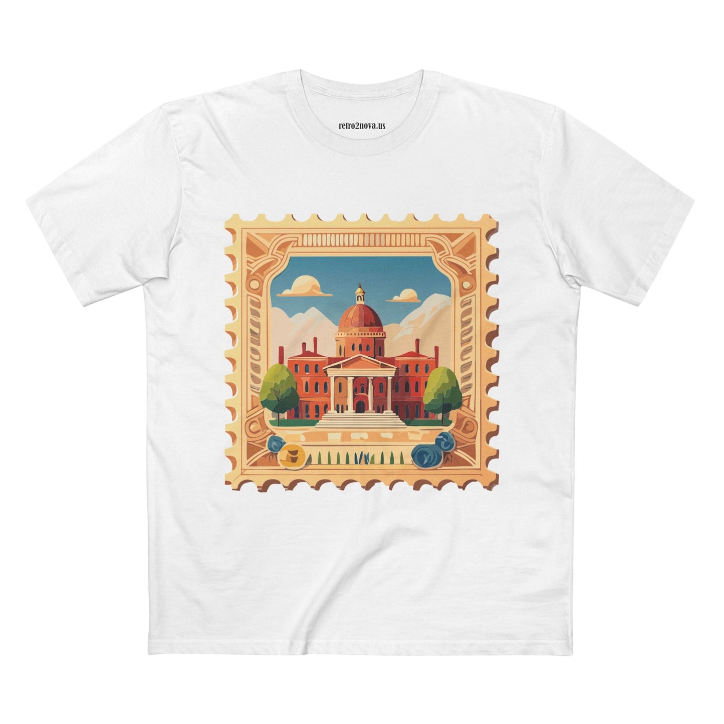 Postage Stamp Shirt Unisex Premium Cotton Tee With Original Art Collection By Retro2Nova PS14