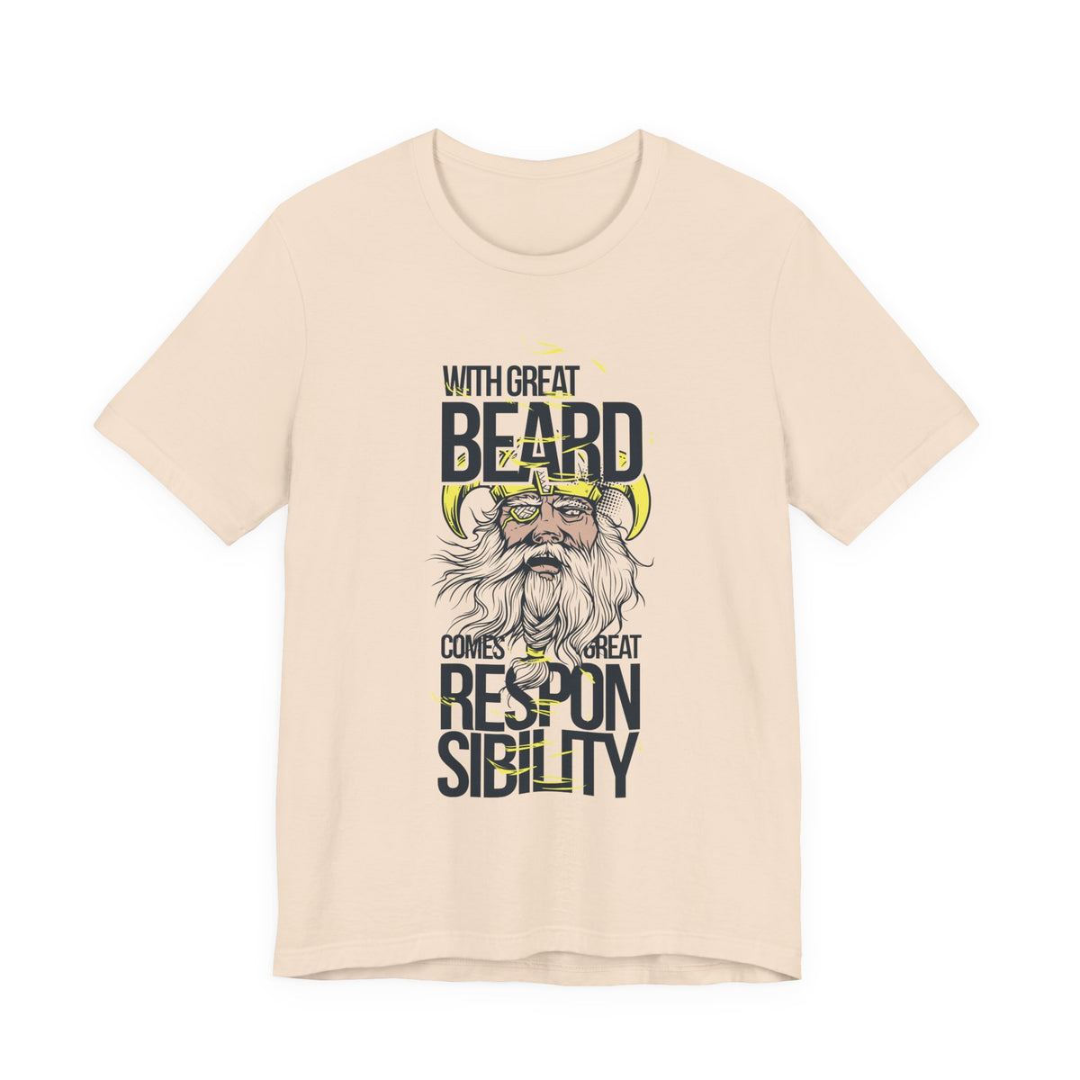 With Great Beard Comes Great Responsibility Tee Viking Beard Graphic Shirt A-2