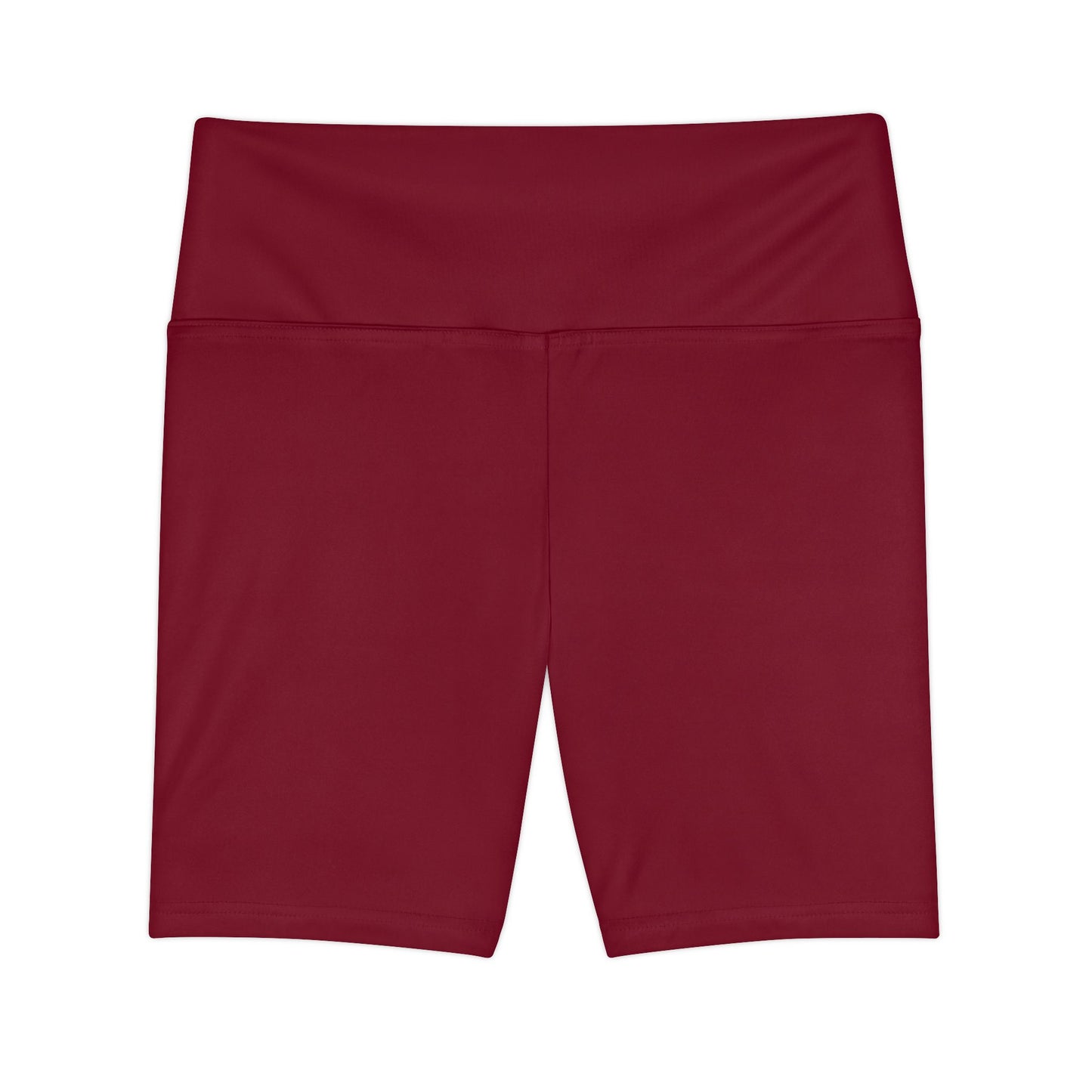 Burgundy Women's Workout Shorts — Burgundy High-Waist Bike Shorts for Exercise & Activewear