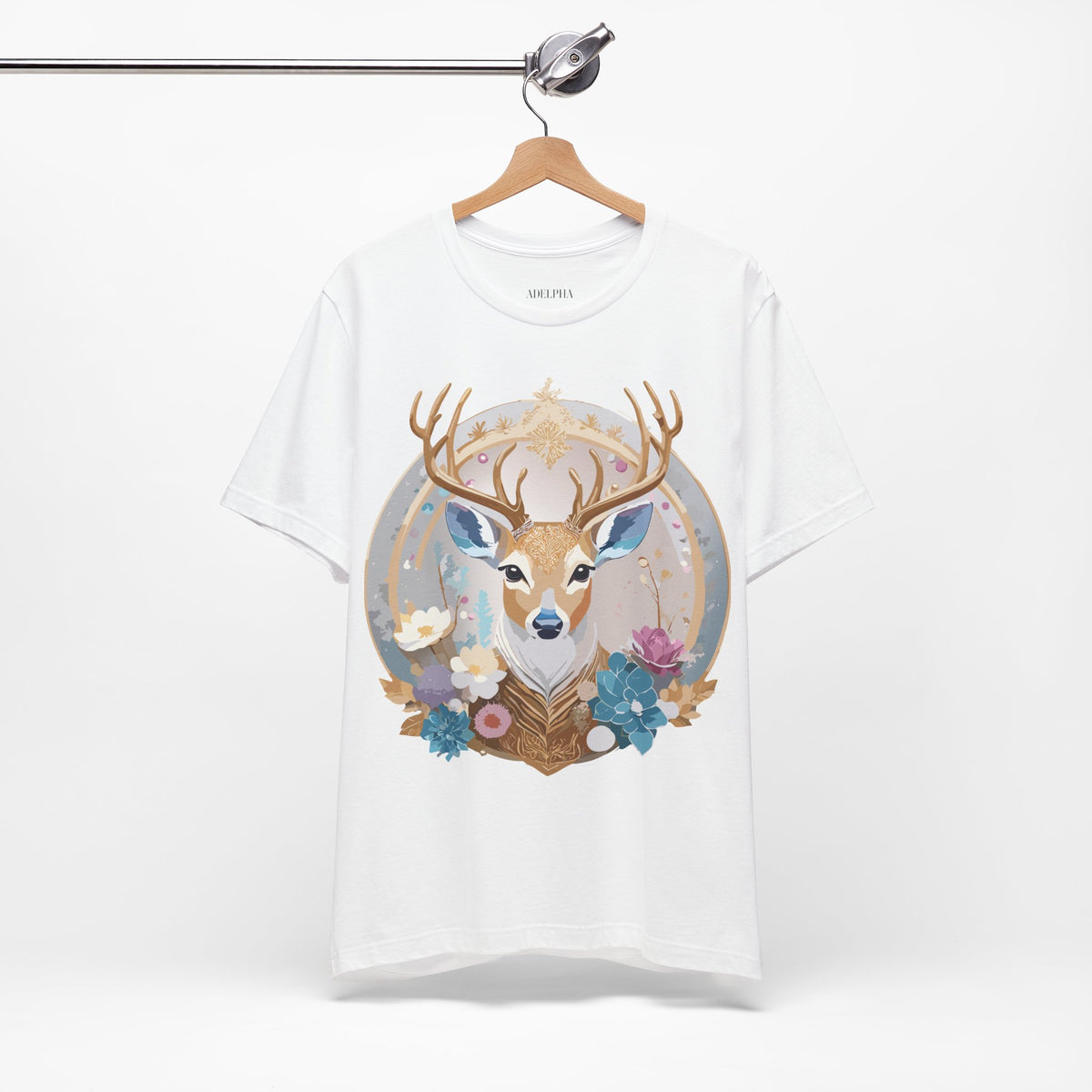 Medallion Graphic Unisex Cotton Bella+Canvas Tee with Floral Art Design m60