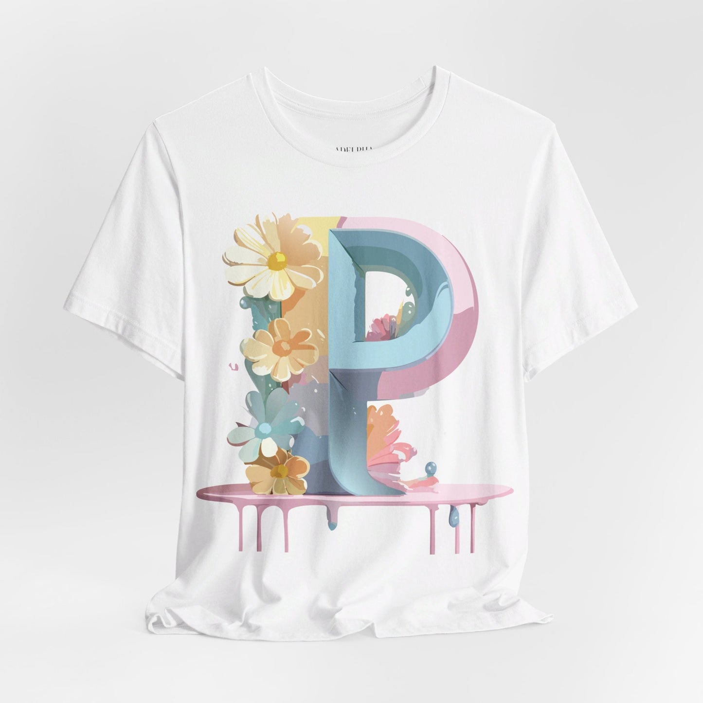 Adelpha Letter P Graphic T Shirt Unisex Vintage Inspired Art Tee for Everyday Style