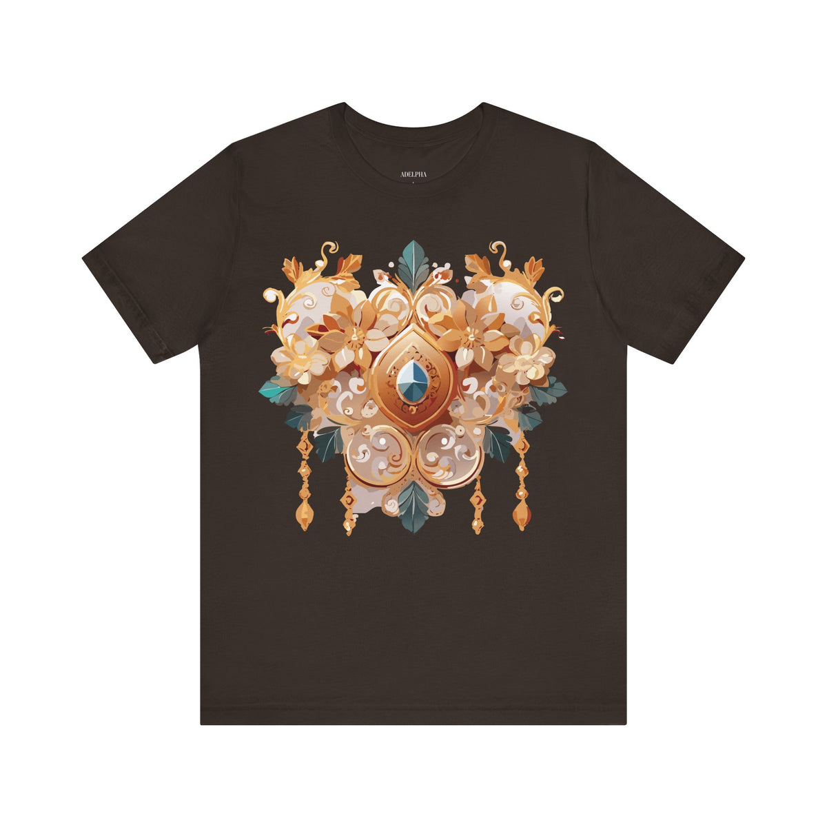Jewelry Graphic Unisex Cotton Bella+Canvas Tee with Gemstones Art Design m52