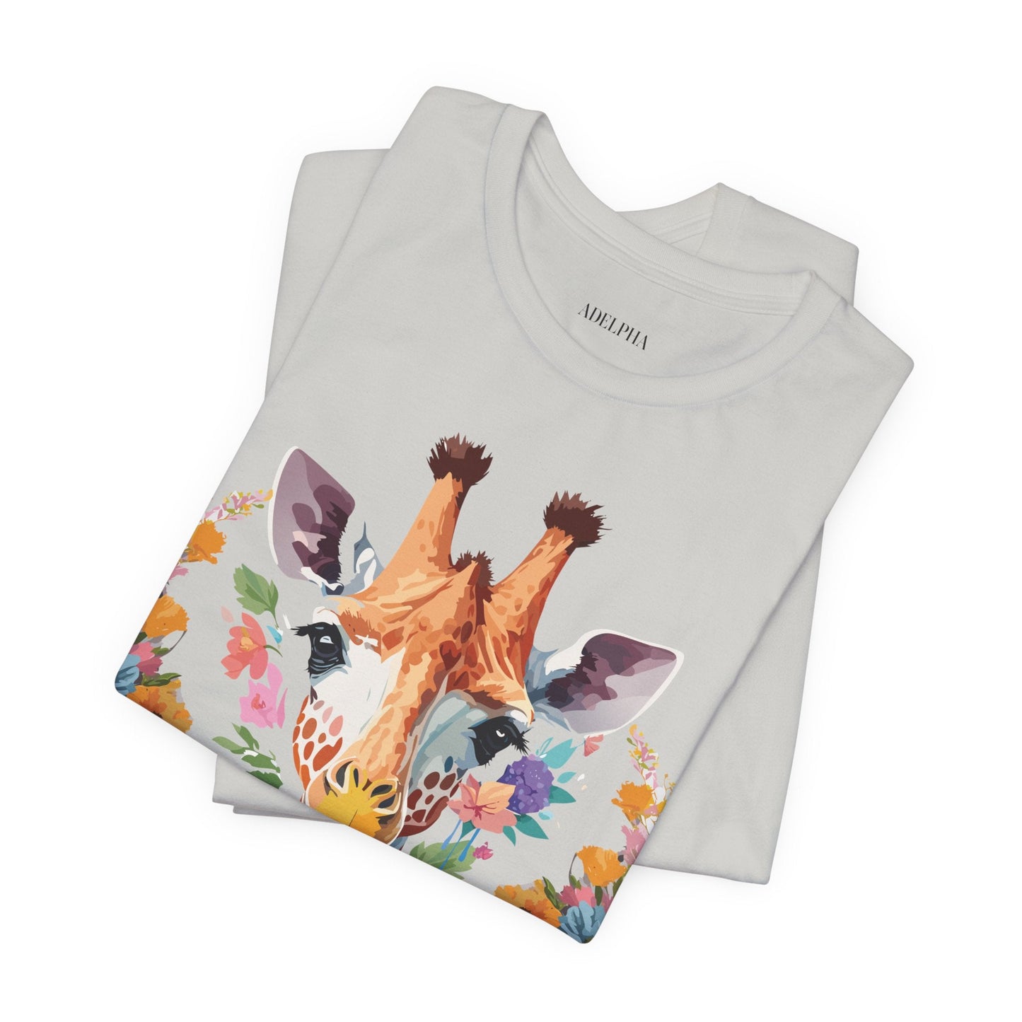 Giraffe Graphic Tee By Adelpha Unisex Short Sleeve Vintage Inspired Art Shirt Premium Quality